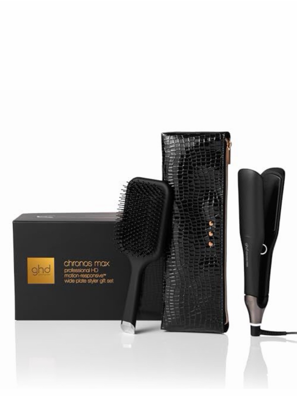 Ghd chronos BlackHair Styling Iron with Travel Pouch